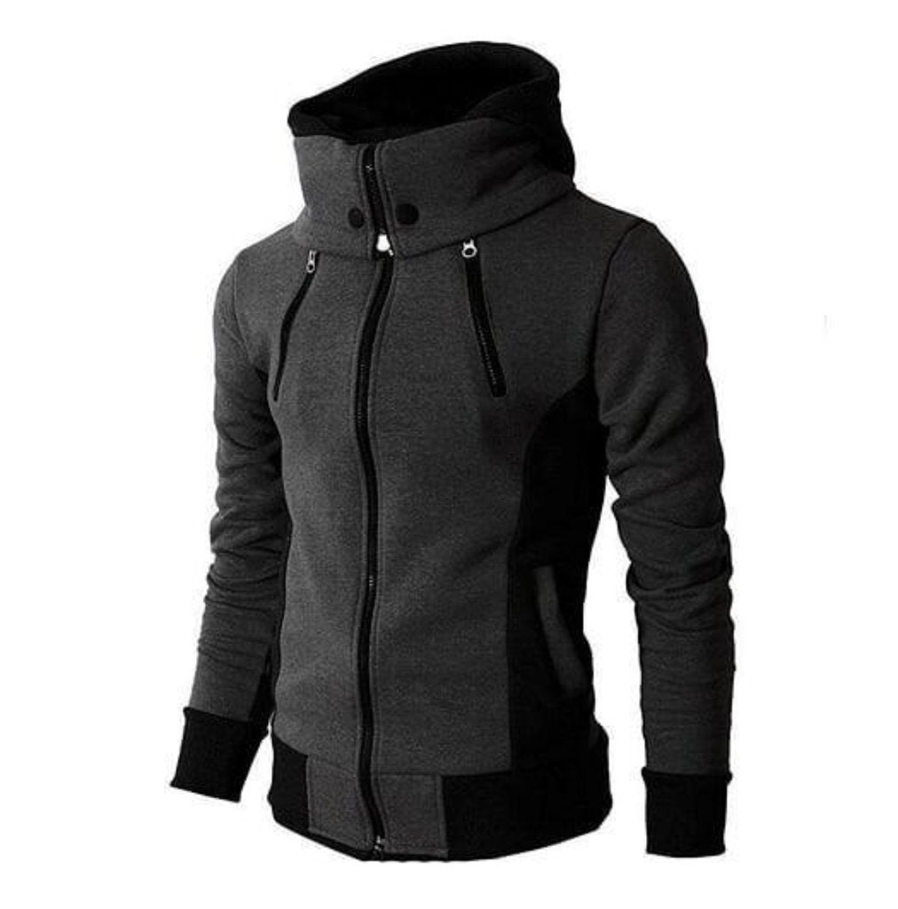 Mens High Collar Windproof Hoodie