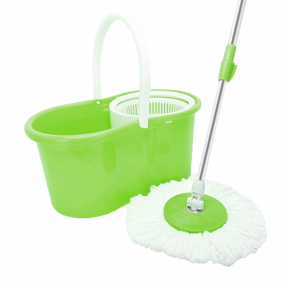 360° Spin Mop with Bucket Set Dual Heads Floor Cleaning System Home Clean Tools