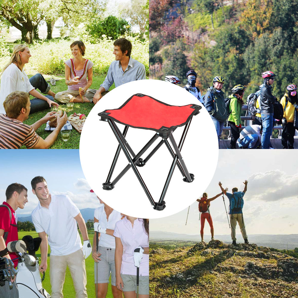 Outdoor Picnic Foldable Multi-function Rolling Cooler Upgraded Stool Red XH