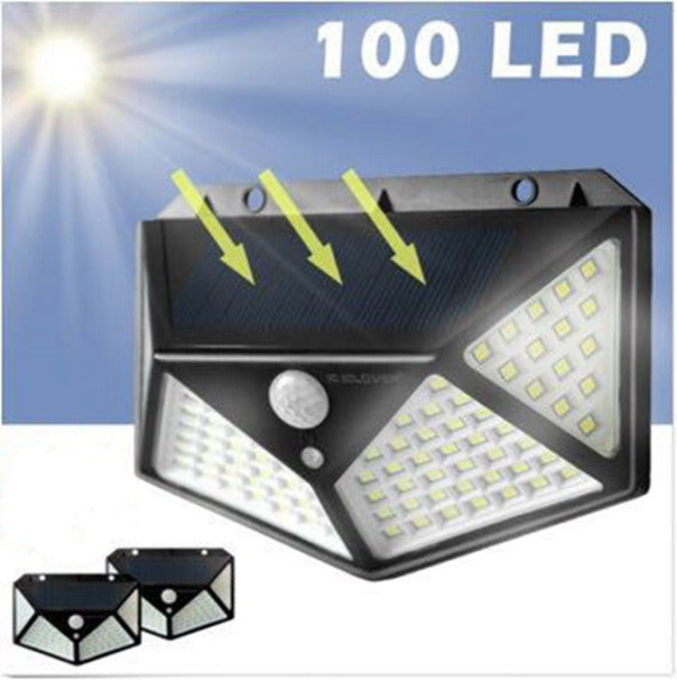 Free shipping 100 LED Solar PIR Motion Sensor Wall Light