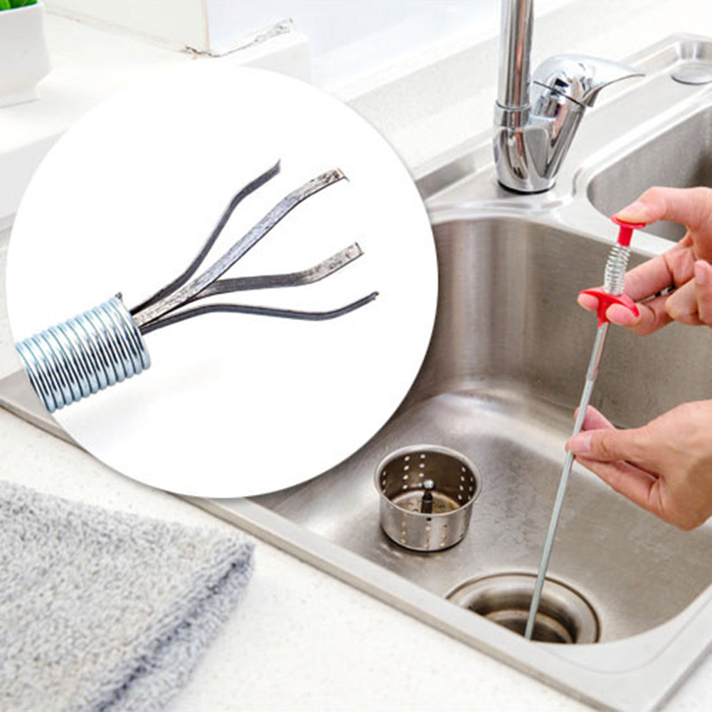 Bendable Sink Cleaning Hook Sewer Dredging Tool Kitchen Spring Pipe Hair Remover