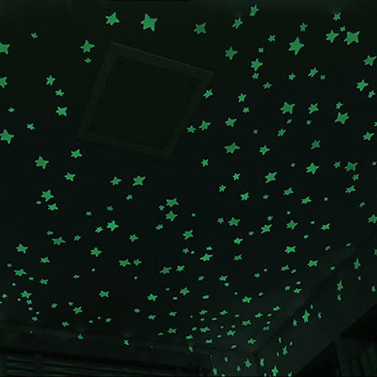 100/40Pcs 3D Glow in the Dark Stars Ceiling Wall Stickers Cute Living Home Decor