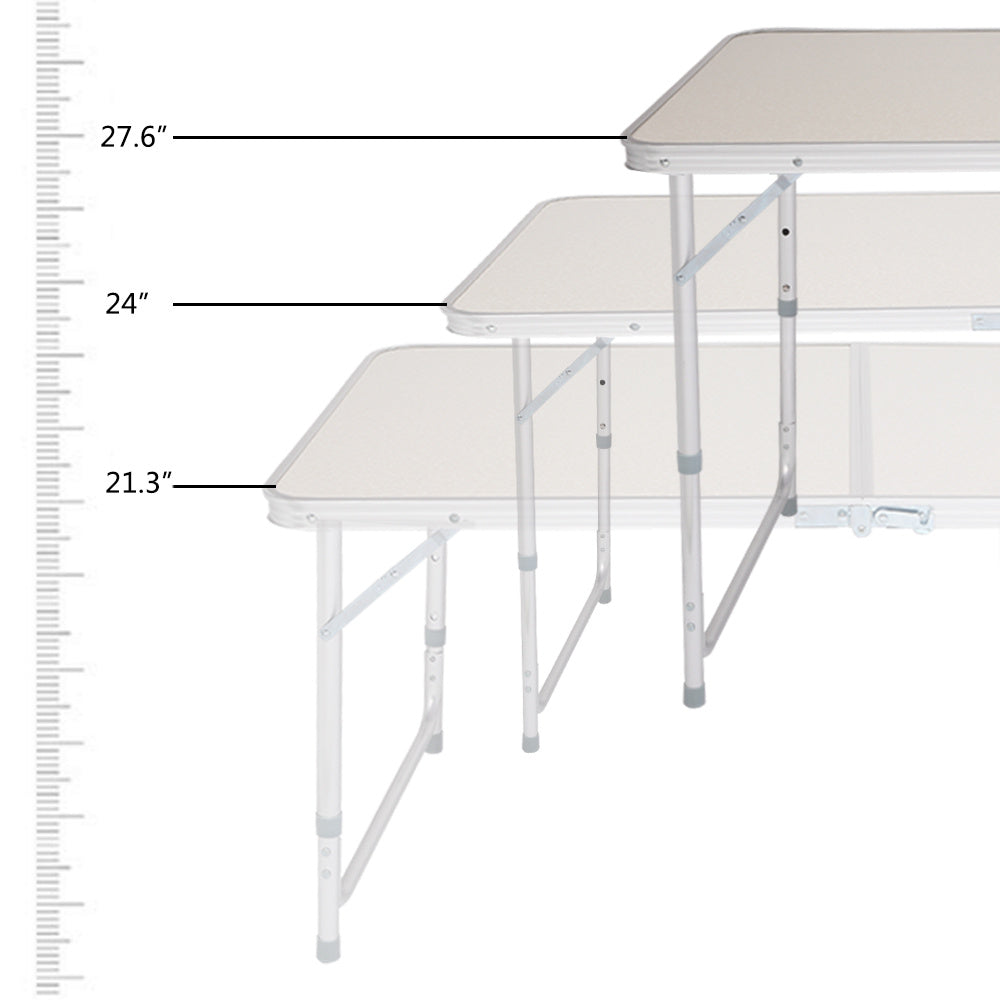 US Stock 120 x 60 x 70 4Ft Portable Folding Table Outdoor Picnic Camping Dining Party Indoor