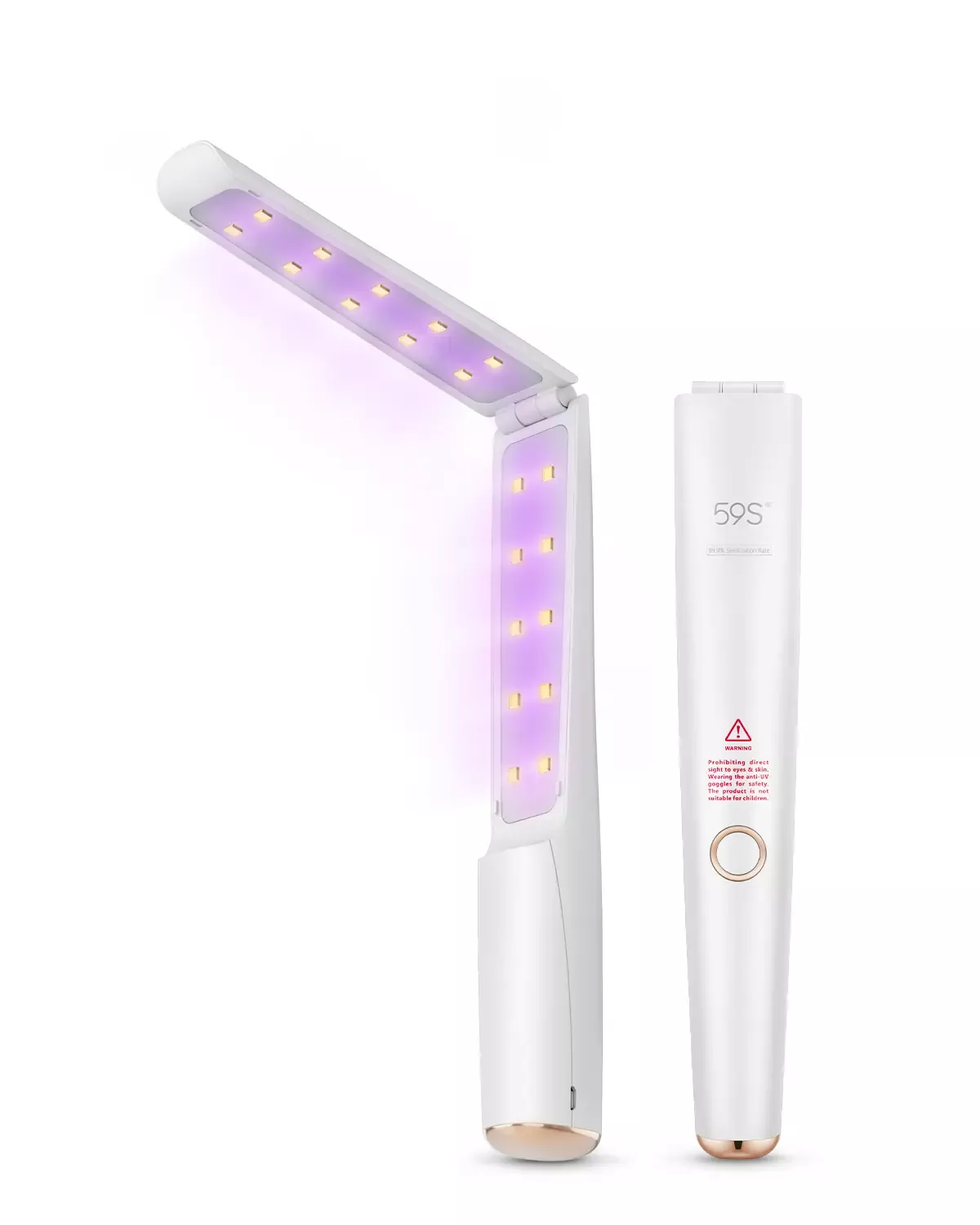 59S Sterilizer UV Wand, Sterilizer UVC Portable, Rechargeable Disinfection Lamp with 20 UVC LED Lights, Sterilization Lamp Wand for Home Office Hotel Car Pet Area RT