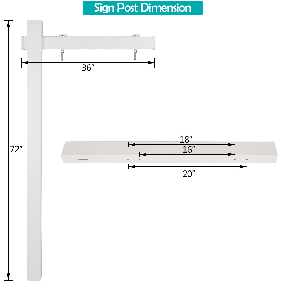 Free shipping Real Estate Sign Post with Flat Cap 6ft. (4"x 4"x 72") Realtor Yard Sign Post for Open House and Home for Sale