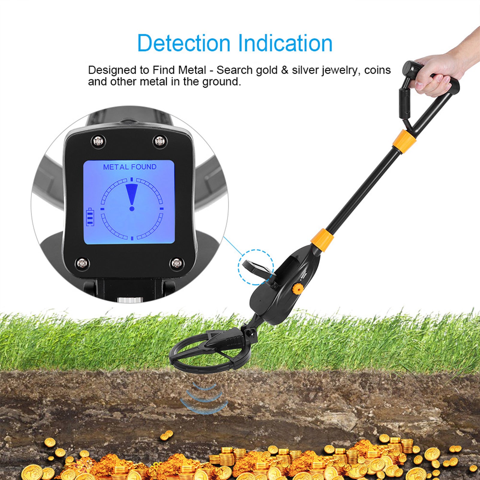 Free shipping Deep Sensitive Metal Detector Searching Gold Digger Treasure Hunter YJ