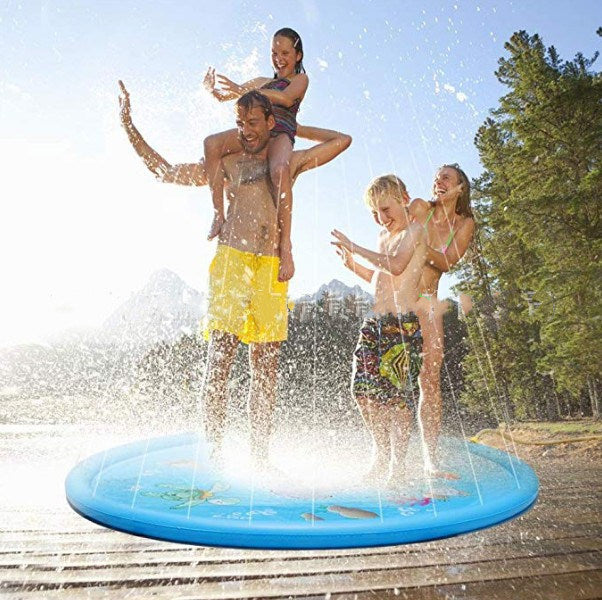 Outdoor Splash Pad 68 inch Sprinkler Play Mat for Baby Toddlers Kiddie Kids Dogs Outdoor Summer Inflatable Spray Water Toys