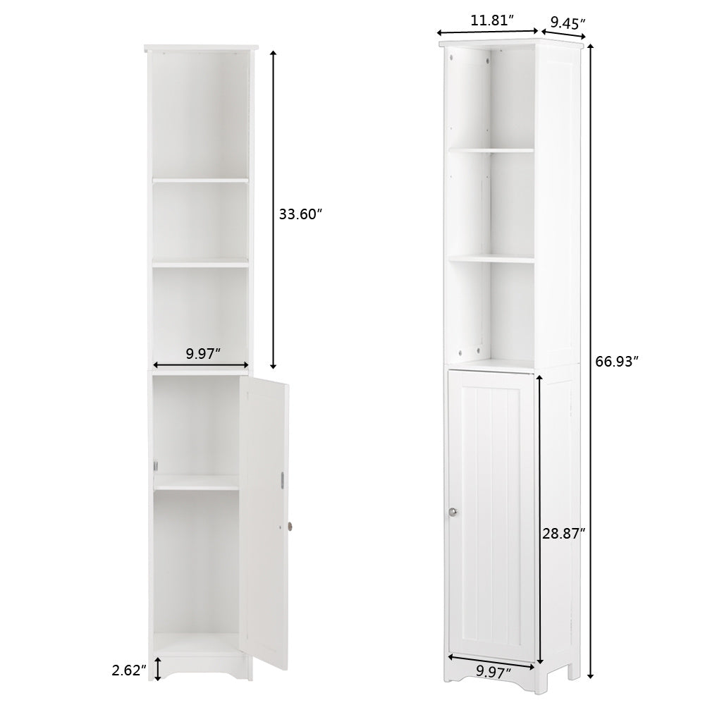 FCH One Door & Three Layers Bathroom Cabinet White  YJ