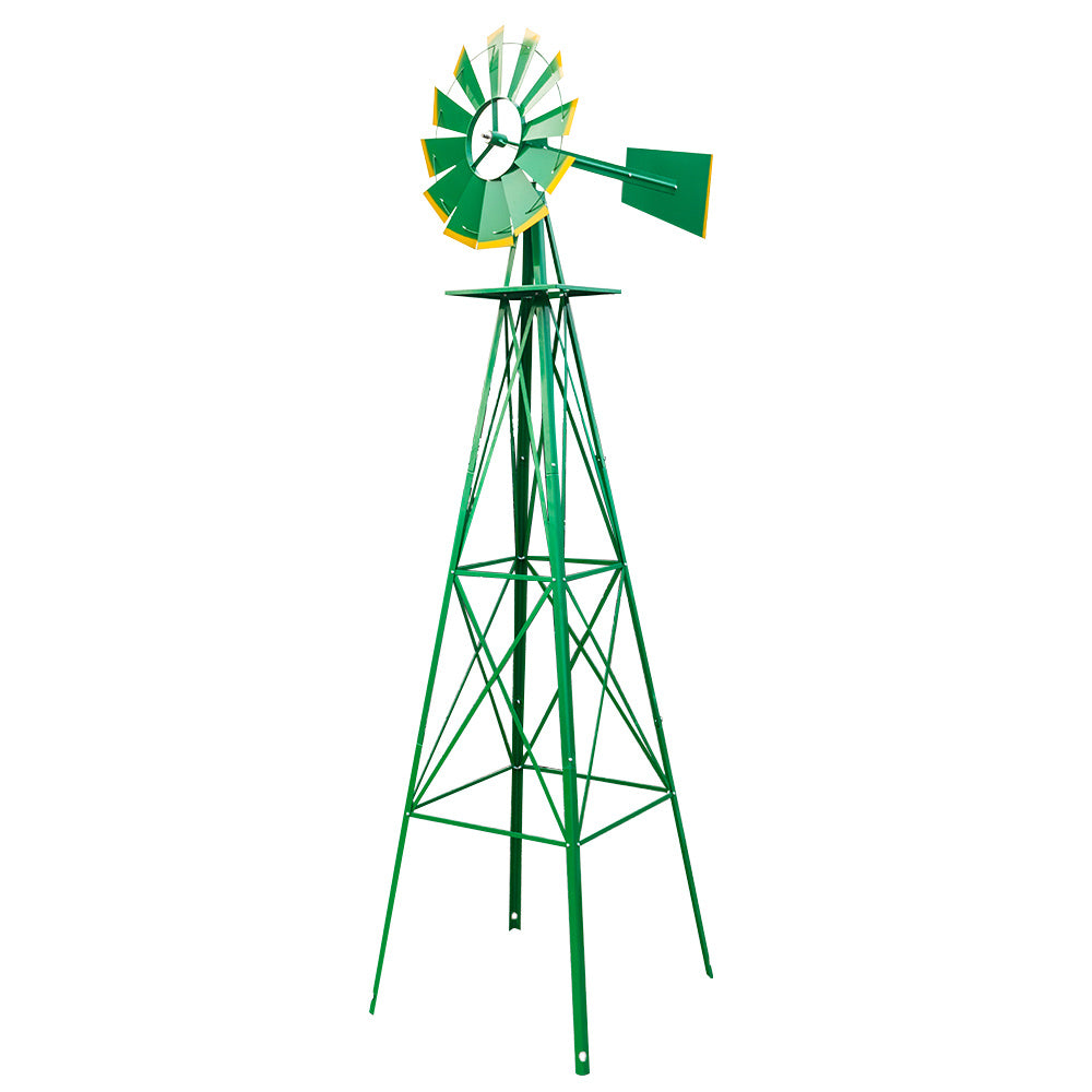 8ft Windmill Backyard, Ornamental Windmills for The Yard, More Weather Resistant Outdoor Garden Windmill Decor, Decoration Weather Vane XH