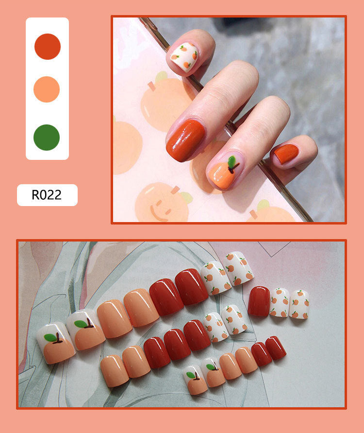 24Pcs Girl False Nails Fake Nails Art Accessory Full Cover Colorful Nail Tips Jelly Paste Directly