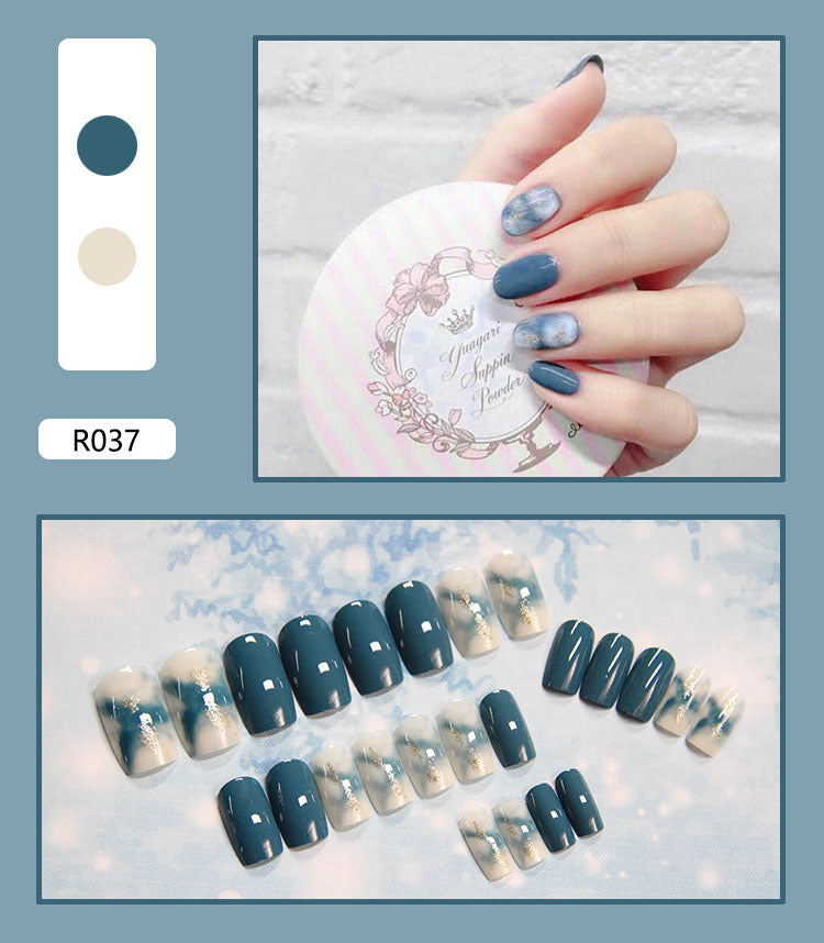 24Pcs Girl False Nails Fake Nails Art Accessory Full Cover Colorful Nail Tips Jelly Paste Directly