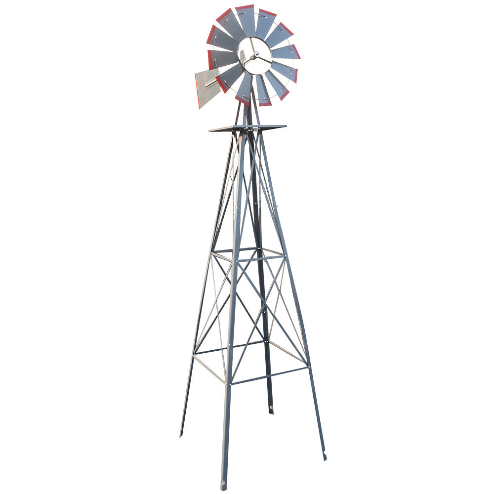 8ft Windmill Backyard, Ornamental Windmills for The Yard, More Weather Resistant Outdoor Garden Windmill Decor, Decoration Weather Vane XH