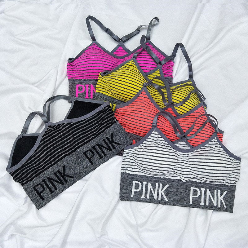 Pink Letter Tracksuit Bra Set Short Pants Two Pieces Women Underwear Crop Top Bra Vest Shorts Fitness Yoga Sports Suit Summer Sportswear CRZLY4102