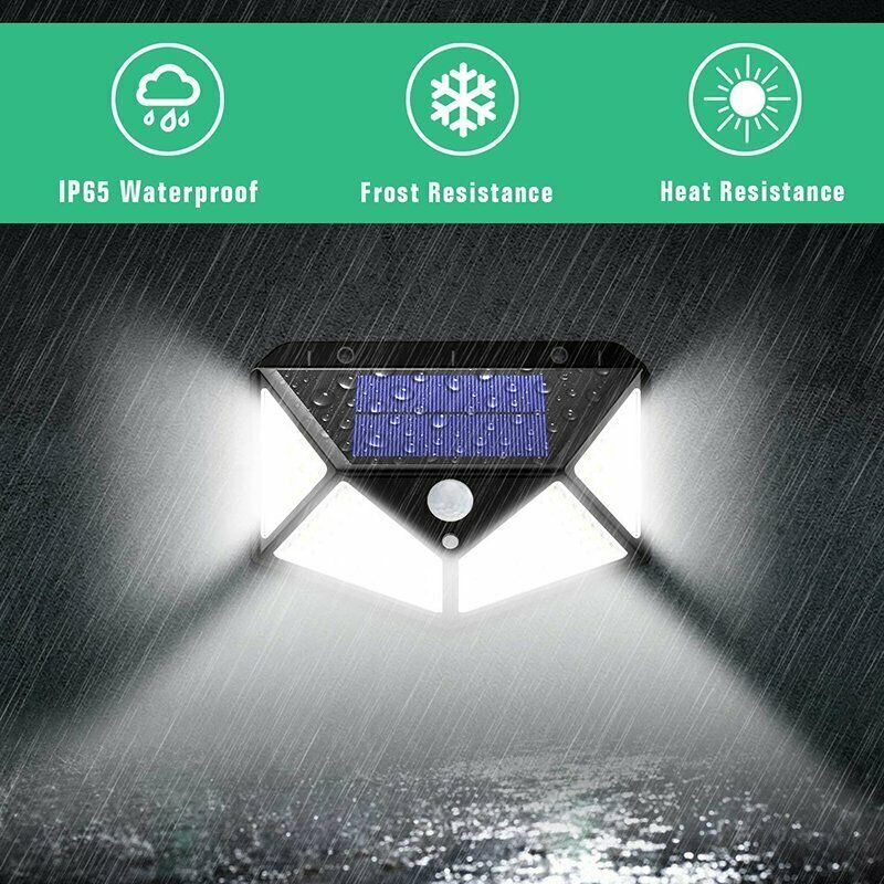 Free shipping 100 LED Solar PIR Motion Sensor Wall Light