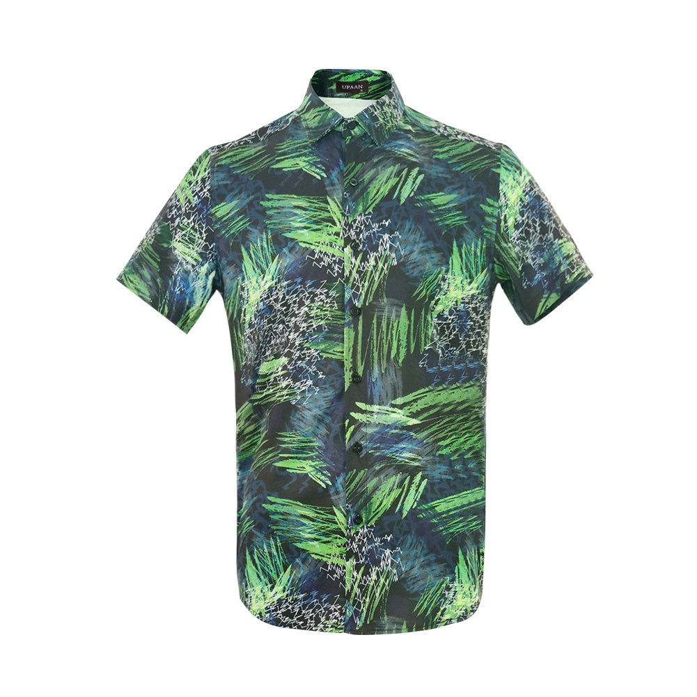 Men's Funky Hawaiian Printed Shirts Floral Short Sleeve Casual Button Down Shirt