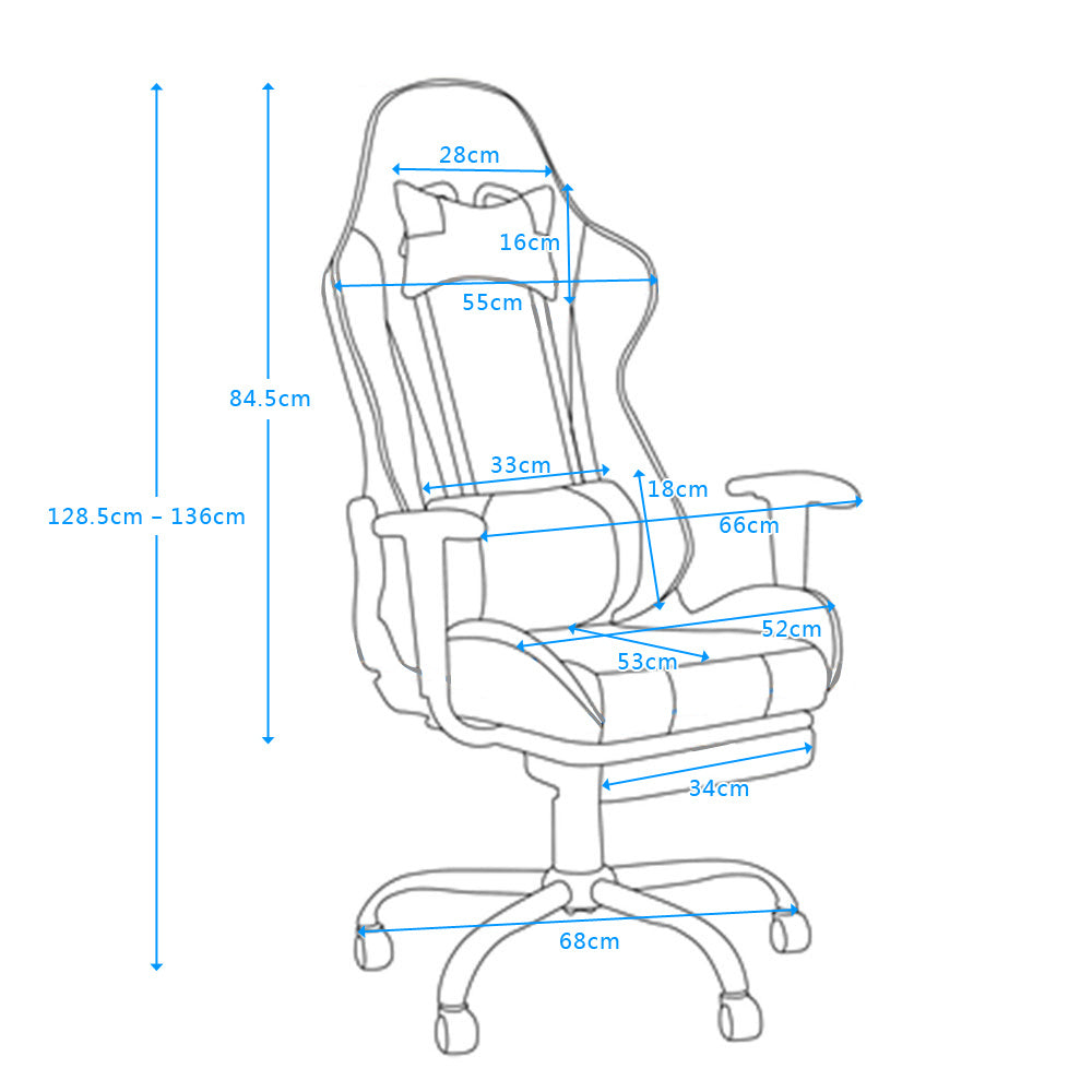 Gaming Chair, Gaming Chair with Footrest, Ergonomic Desk Chair, Adjustable PC Gamer Chair for Adults XH