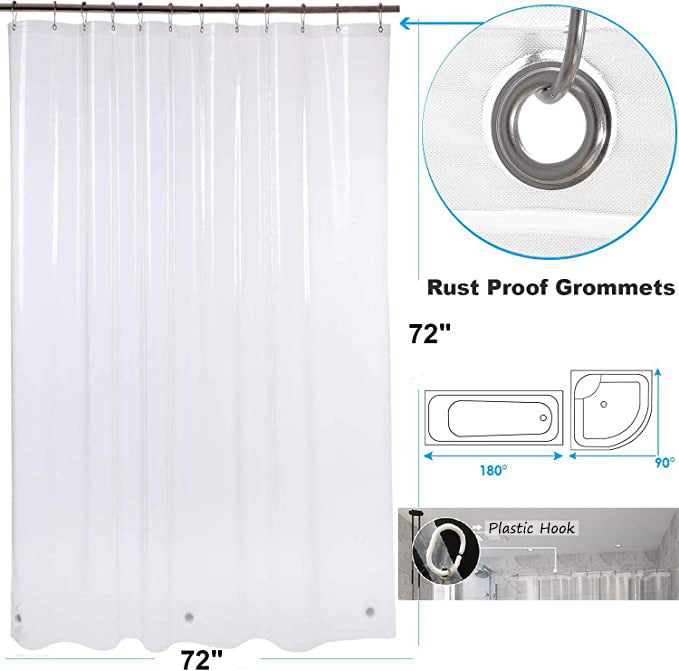 Shower Curtain Liner - Water Repellent Liner with Rust Proof Grommets for Bathroom ShowerShower Curtain Liner - Water Repellent Liner with Rust Proof Grommets for Bathroom Shower RT