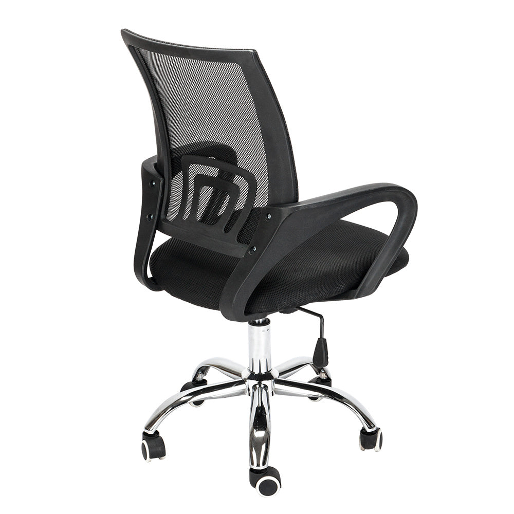 Mesh Back Gas Lift Adjustable Office Swivel Chair Black With Smooth Wheels