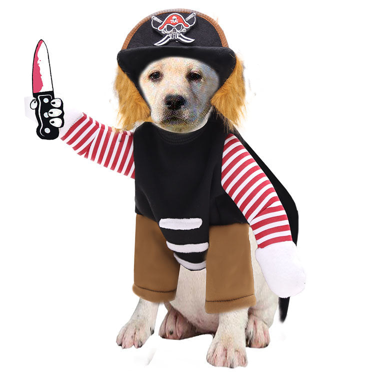 Cool Caribbean Pirate Pet Halloween Costume for Small to Medium Dogs/Cats