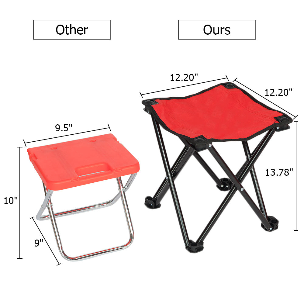 Outdoor Picnic Foldable Multi-function Rolling Cooler Upgraded Stool Red XH