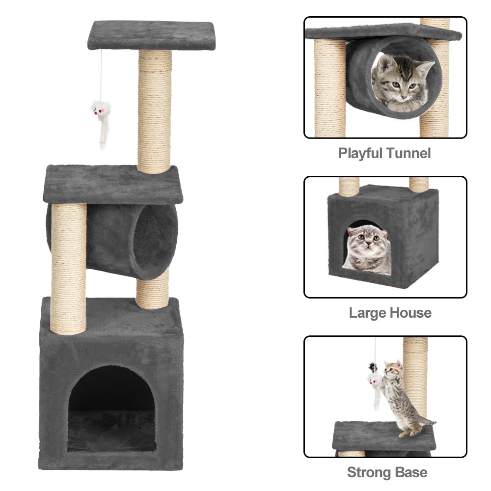 36" Stable Cute Sisal Cat Climb Holder Cat Tower Gray YF