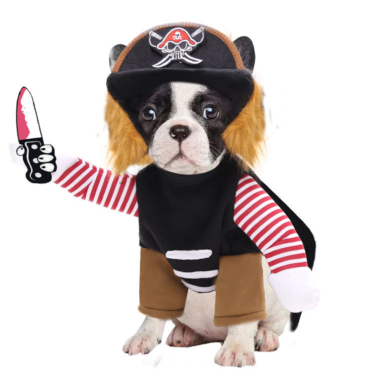 Cool Caribbean Pirate Pet Halloween Costume for Small to Medium Dogs/Cats