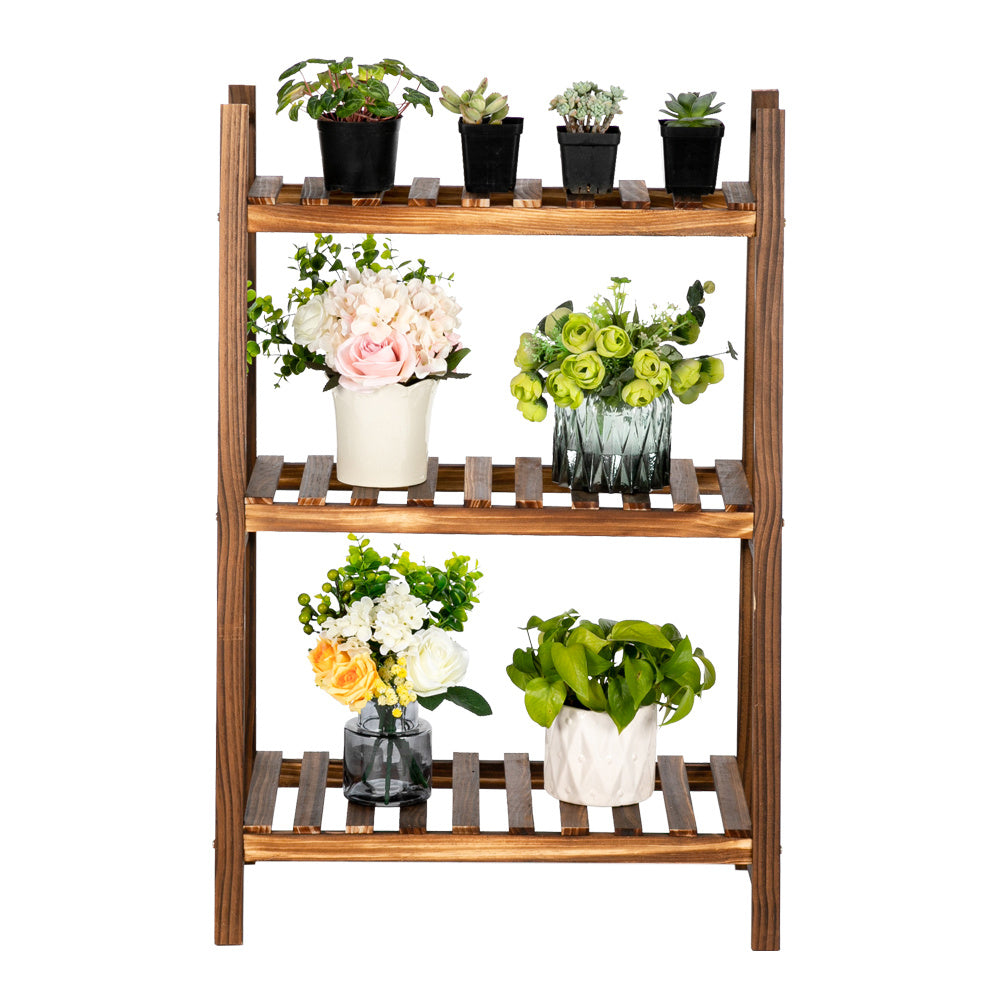 3 Tier Wooden Plant Stand Bonsai Display Flower Shelf Outdoor Indoor Home Garden