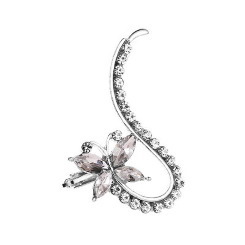 Rhinestone Clip Earrings No Piercing Ear Cuff Studs Ear Clips Jewelry for Women Valentine Mother Day Gift