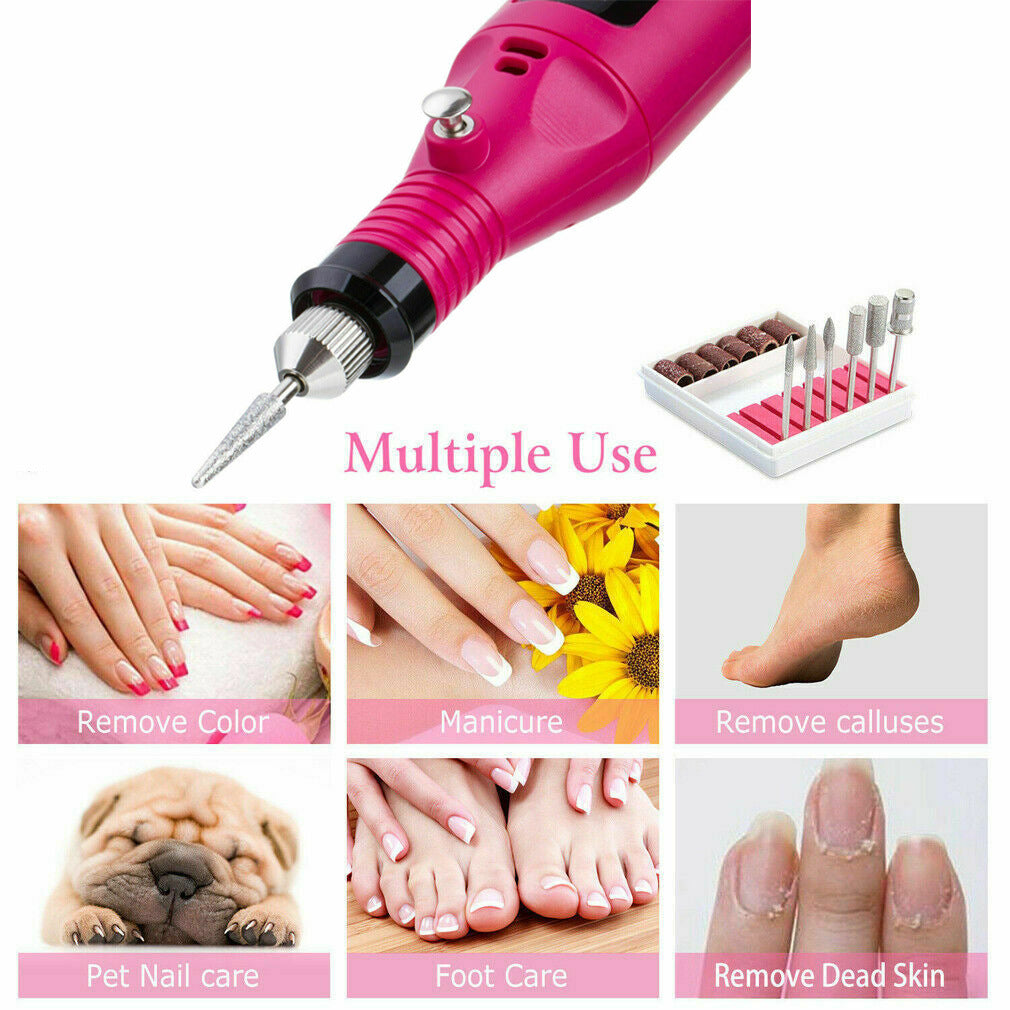 Professional Electric Nail File Drill Manicure Tool Pedicure Machine Set kit US