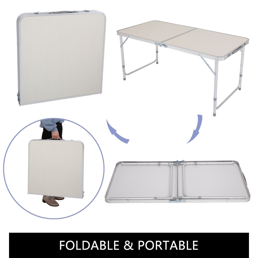 US Stock 120 x 60 x 70 4Ft Portable Folding Table Outdoor Picnic Camping Dining Party Indoor