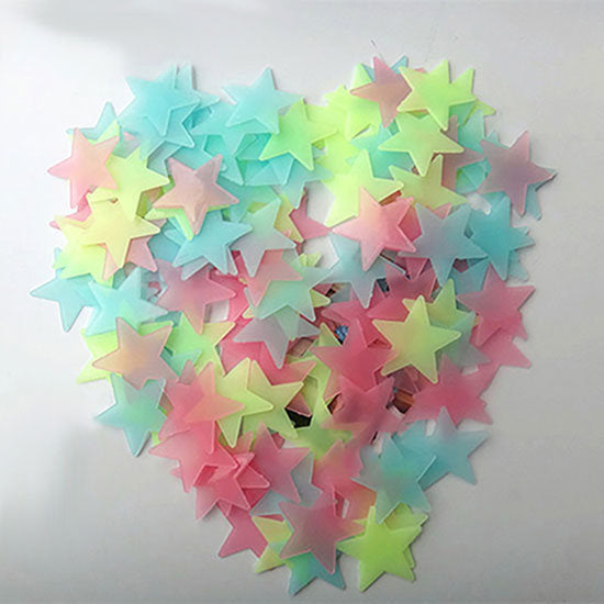 100/40Pcs 3D Glow in the Dark Stars Ceiling Wall Stickers Cute Living Home Decor