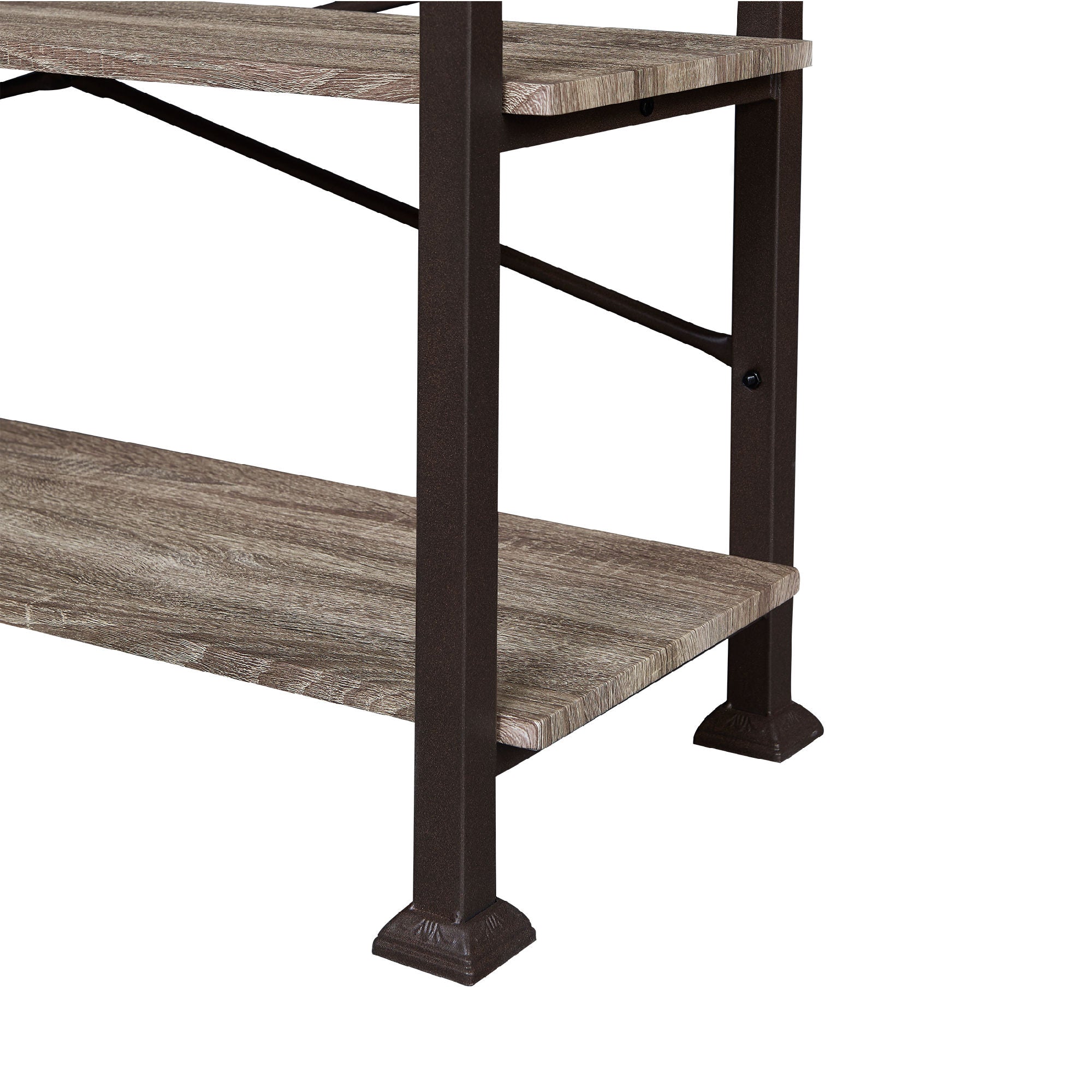 Free shipping 3 Tier Console Sofa Table, Industrial Rustic Entryway Table with Storage Shelf for Living Room, Hallway, Grey Oak Finish, 47-Inch Long  YJ