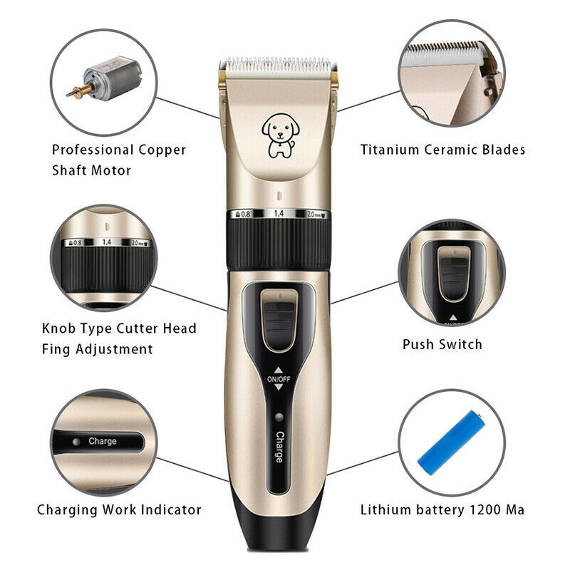 Dog Shaver Clippers Low Noise Rechargeable Cordless Electric Quiet Hair Clippers Set for Dogs Cats Pets Pet grooming