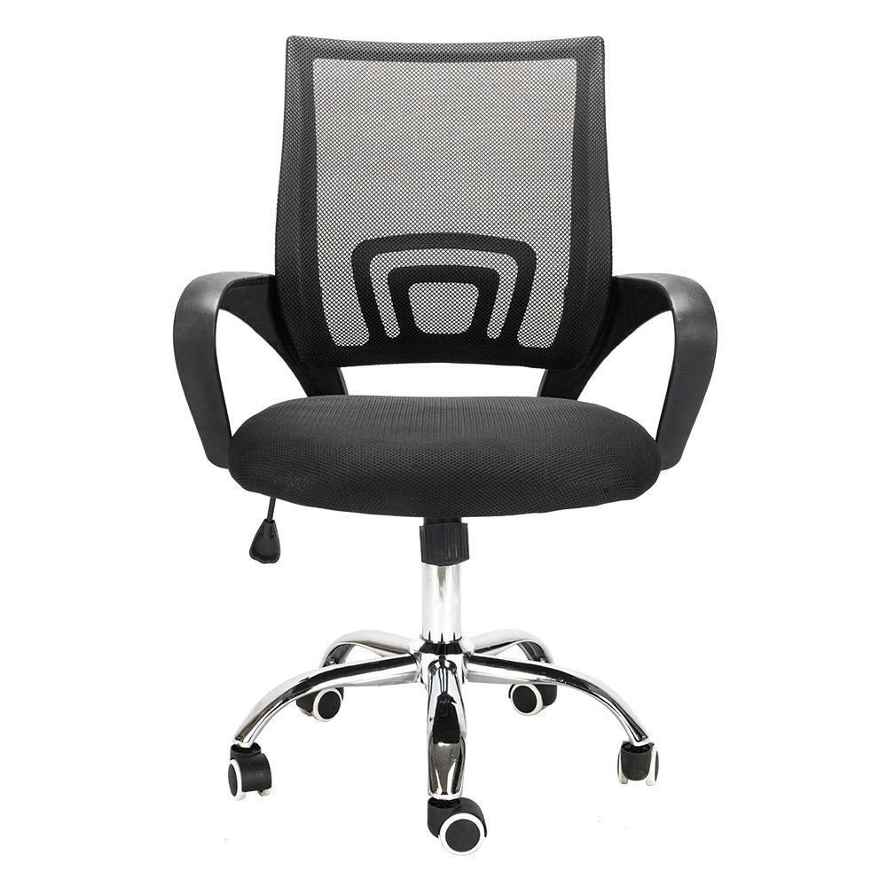 Mesh Back Gas Lift Adjustable Office Swivel Chair Black With Smooth Wheels