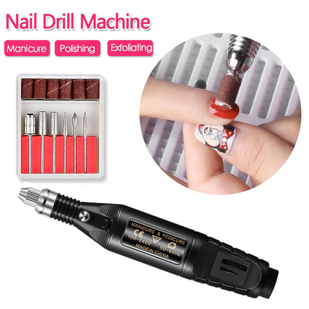 Professional Electric Nail File Drill Manicure Tool Pedicure Machine Set kit US