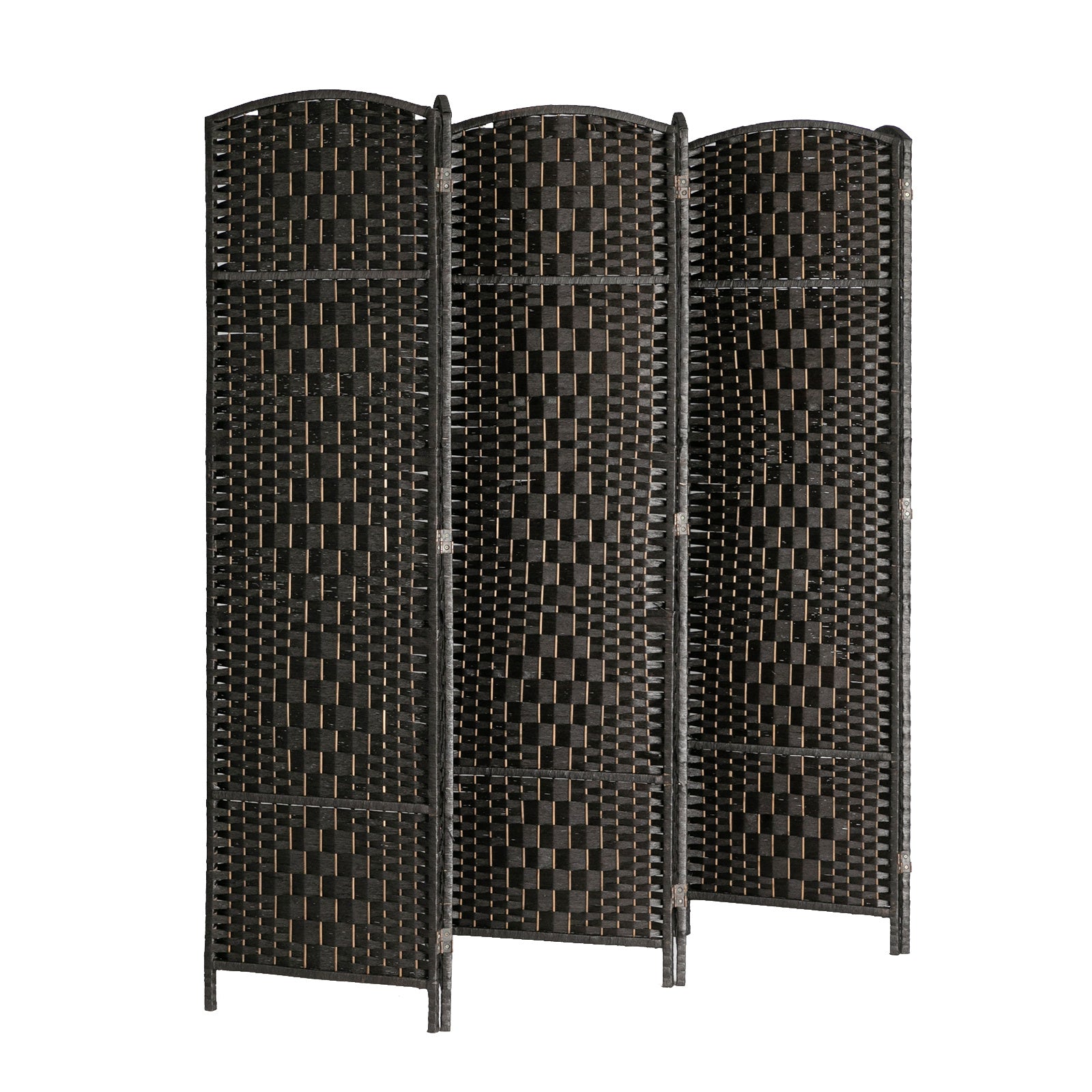Room Divider, Weave Fiber Extra Wide Room Divider, Double Hinged,6 Panel Room Divider & Folding Privacy Screens, Freestanding Room Dividers RT