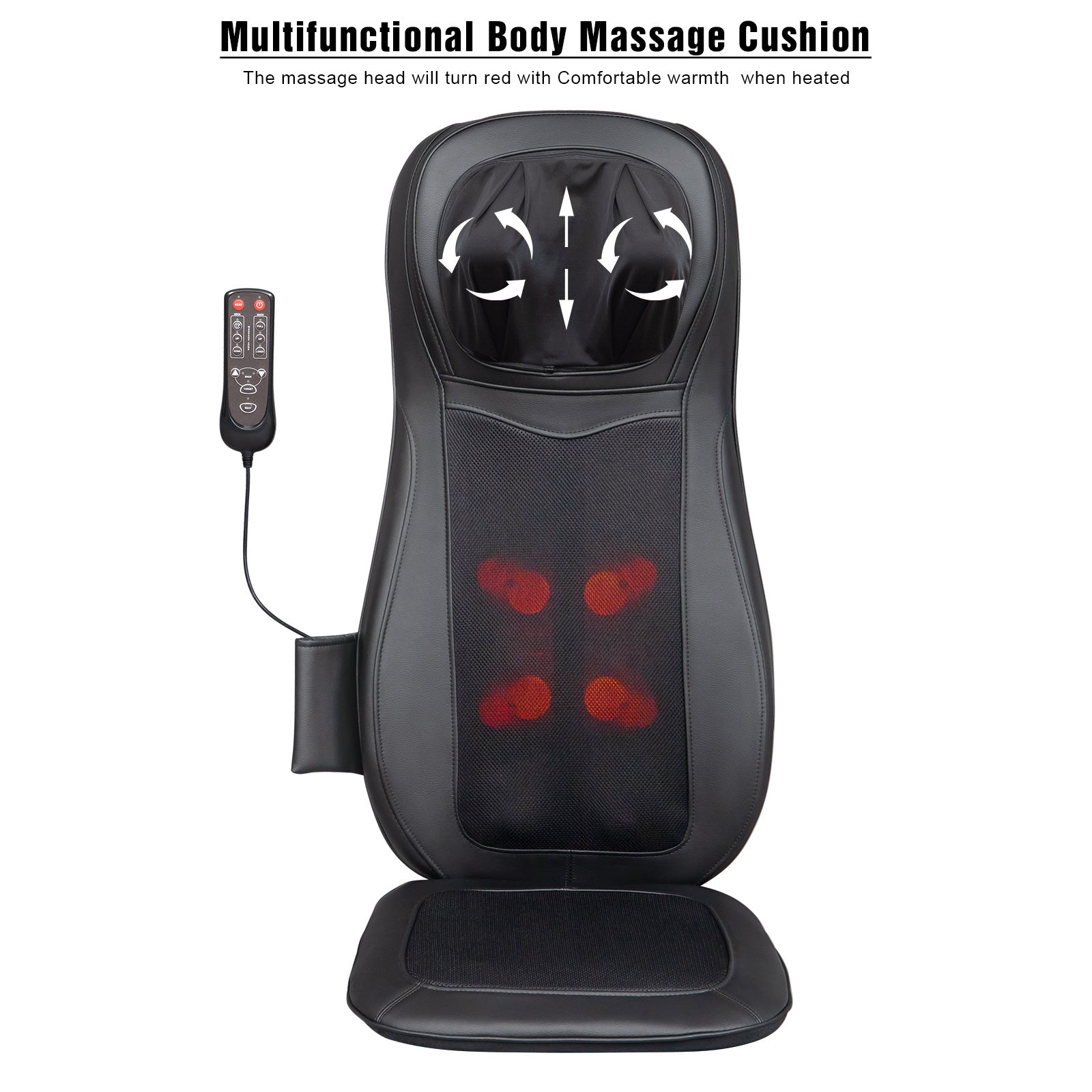 Zokop Shiatsu Neck & Back Massager with Heat, Full Back Kneading Shiatsu or Rolling Massage with Height Adjustment, Three-stage Vibration Massage for Buttocks ,Massage Chair Pad YF