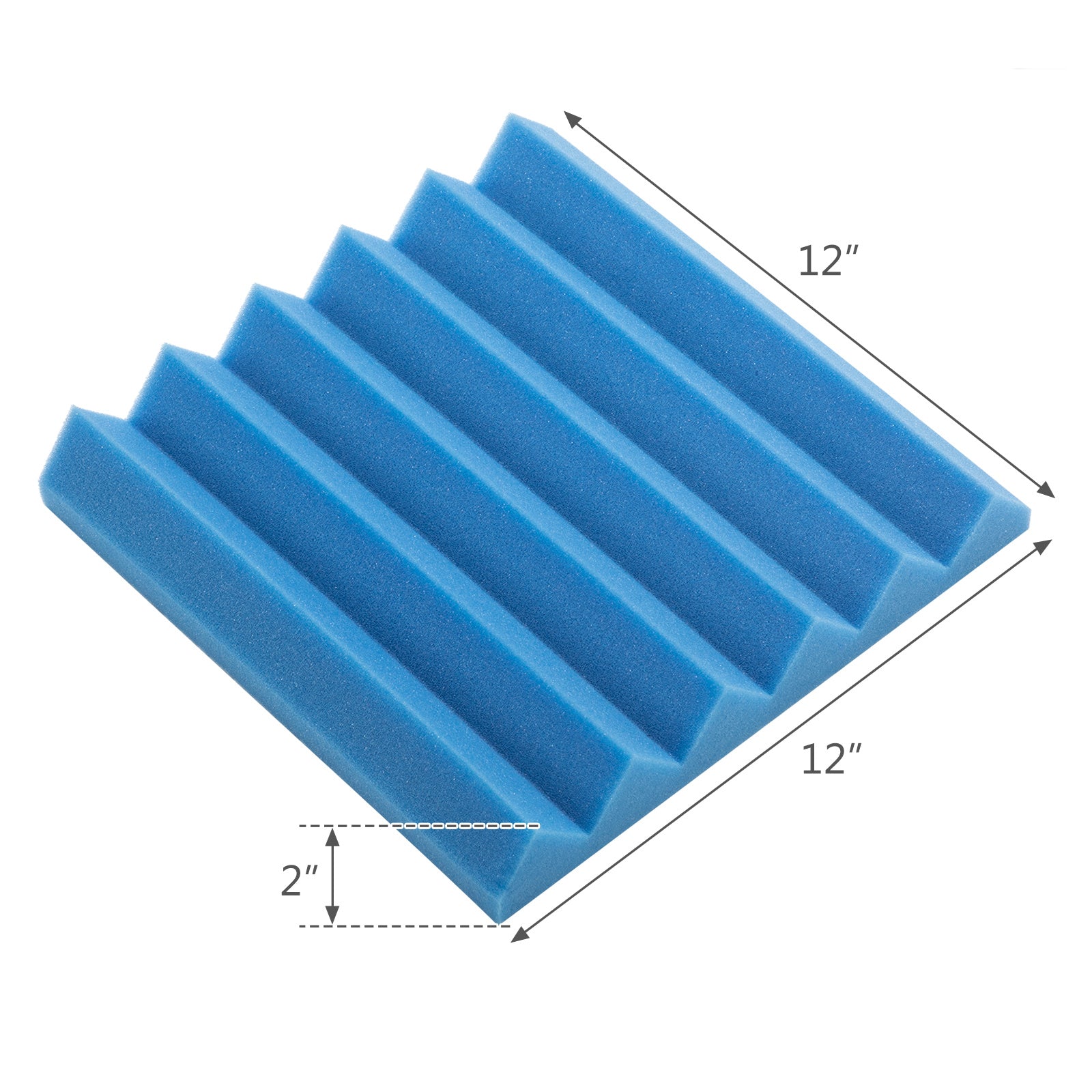 Free shipping 24pcs 12"x12"x2" Acoustic Foam Panel Wedge Studio Soundproofing Wall Padding Black and Blue  YJ