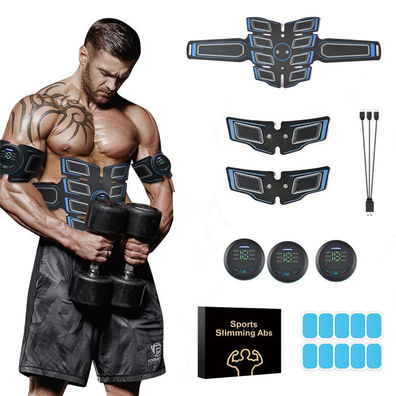 Abs Stimulator,Ab Stimulator EMS Abdominal Muscle Stimulator,Muscle Trainer, Equipment for Men Women,10 PCS Replace Gel Pads YF