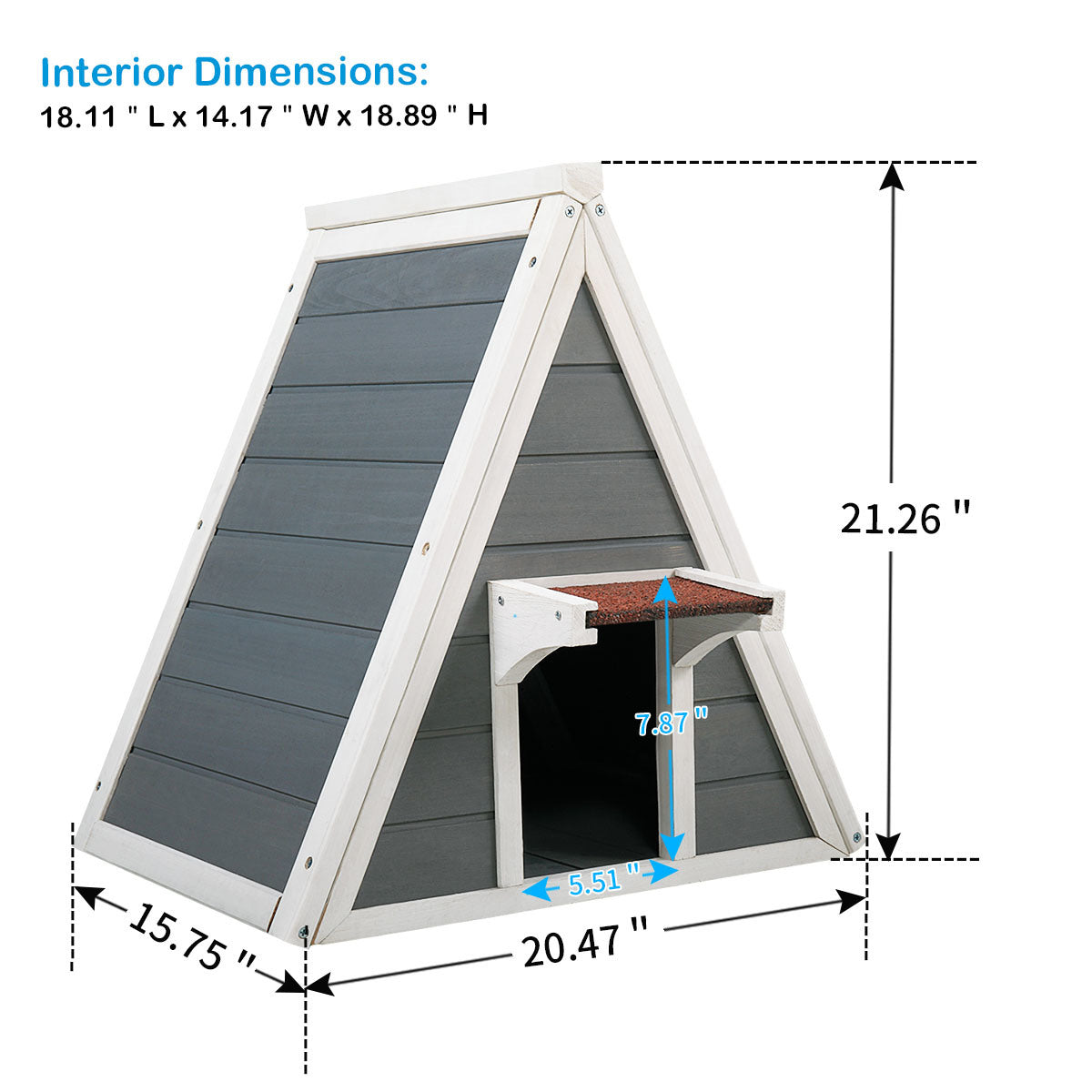 Triangle Cat House with Escape Door for All Cats