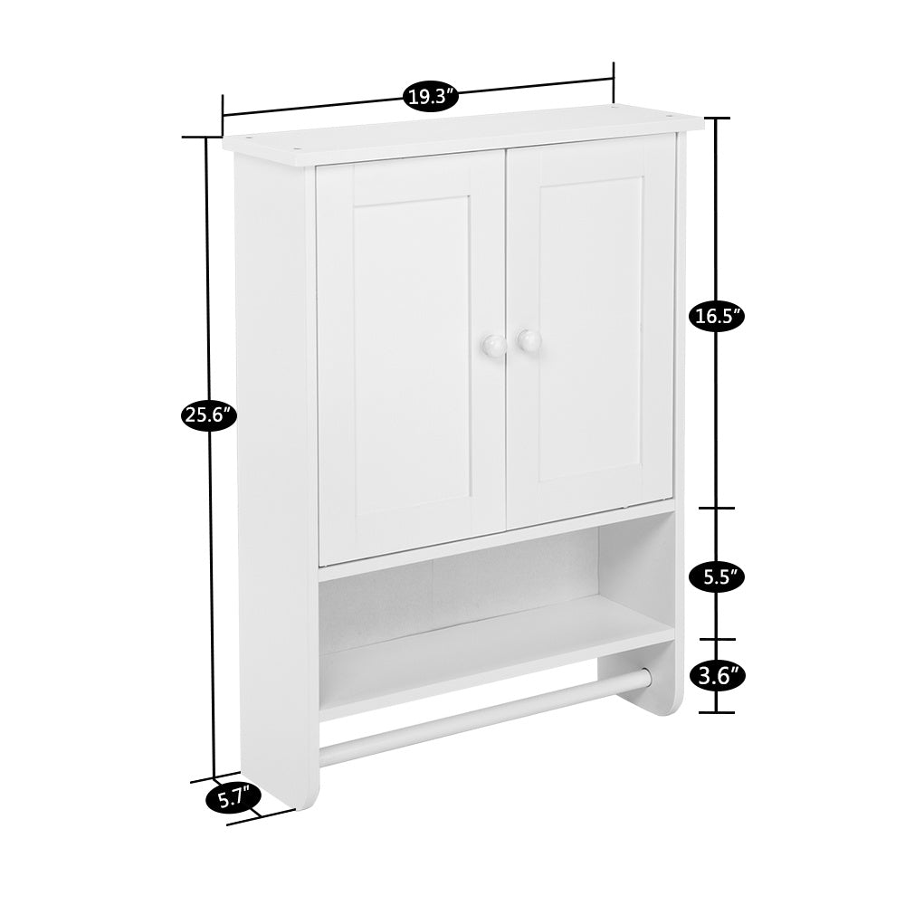 Free shipping Washing table, hanging cabinet, locker, double door with shelf, white with towel bar YJ
