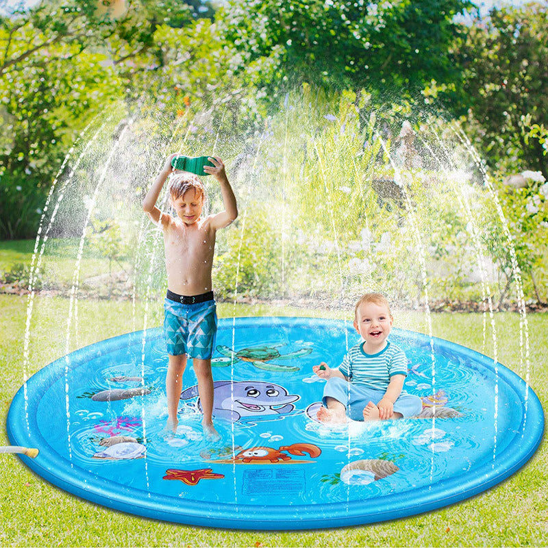 Outdoor Splash Pad 68 inch Sprinkler Play Mat for Baby Toddlers Kiddie Kids Dogs Outdoor Summer Inflatable Spray Water Toys