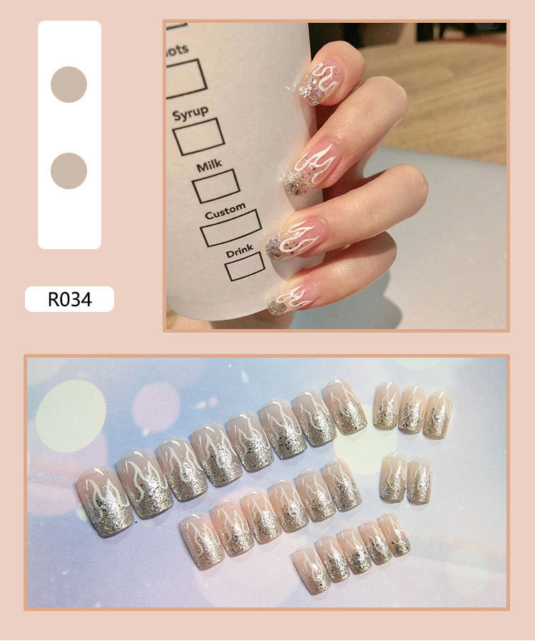 24Pcs Girl False Nails Fake Nails Art Accessory Full Cover Colorful Nail Tips Jelly Paste Directly