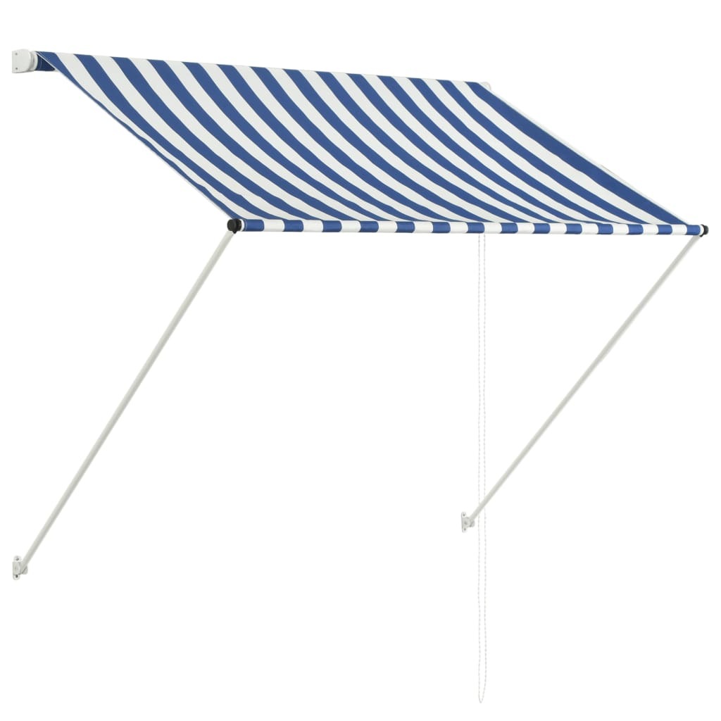 Retractable Awning 59.1"x59.1" Blue and White