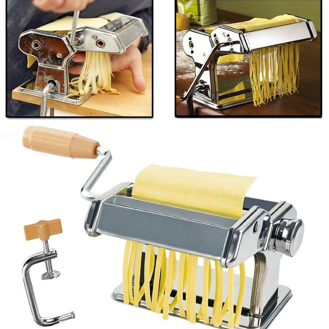 US stock Stainless Steel Manual Split Noodle Pressing Machine Noodle Roller Household DIY Noodles