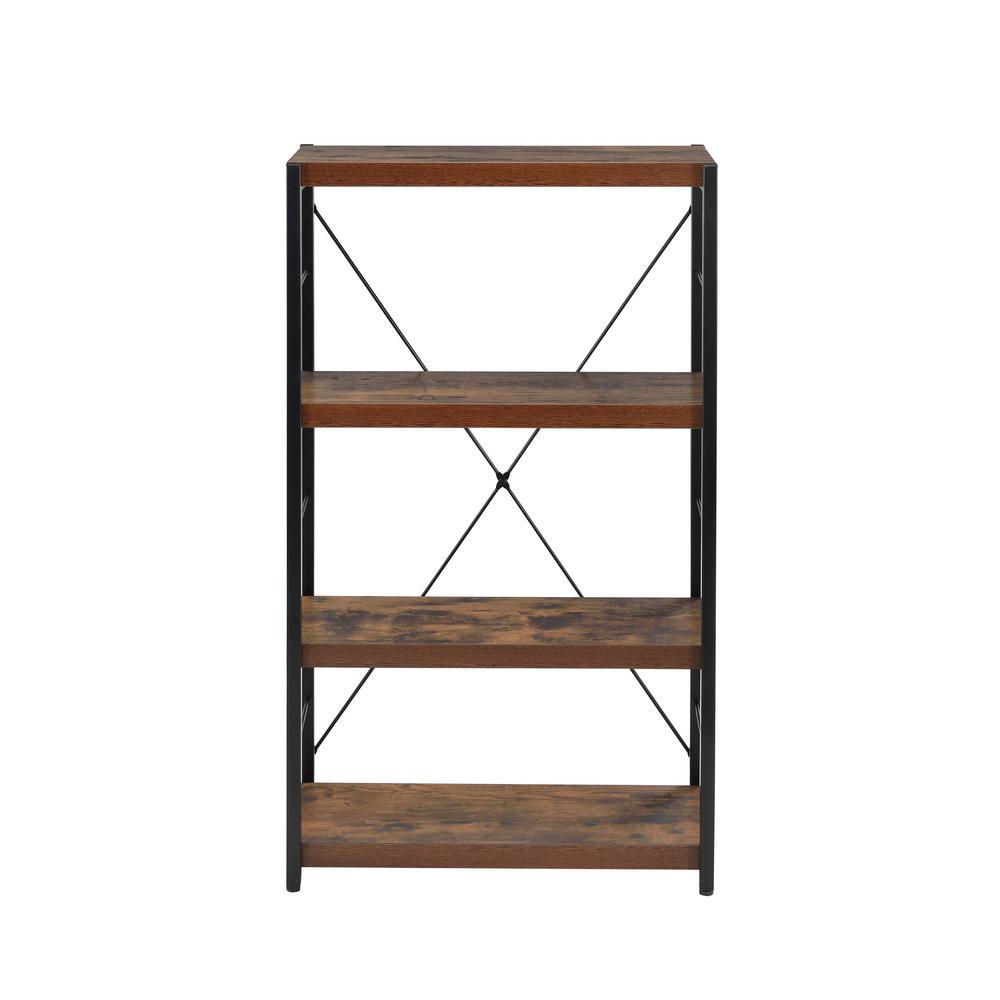 Free shipping Bookshelf, double wide 5 floor open bookcase vintage industrial large bookshelf, wood and metal bookshelf, for home decor display, office furniture