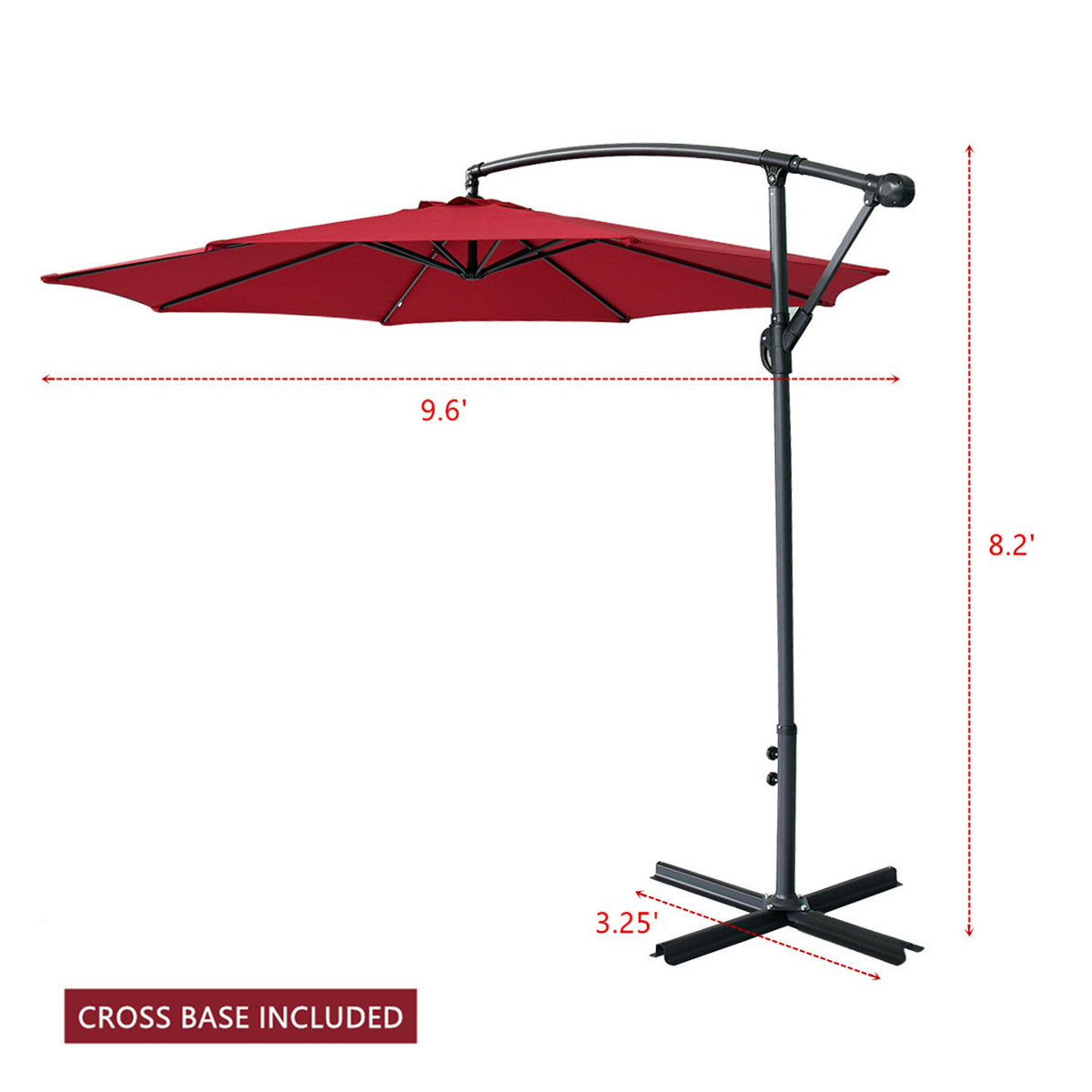 Market Umbrella Patio Outdoor Table Umbrella ,Full iron banana umbrella XH