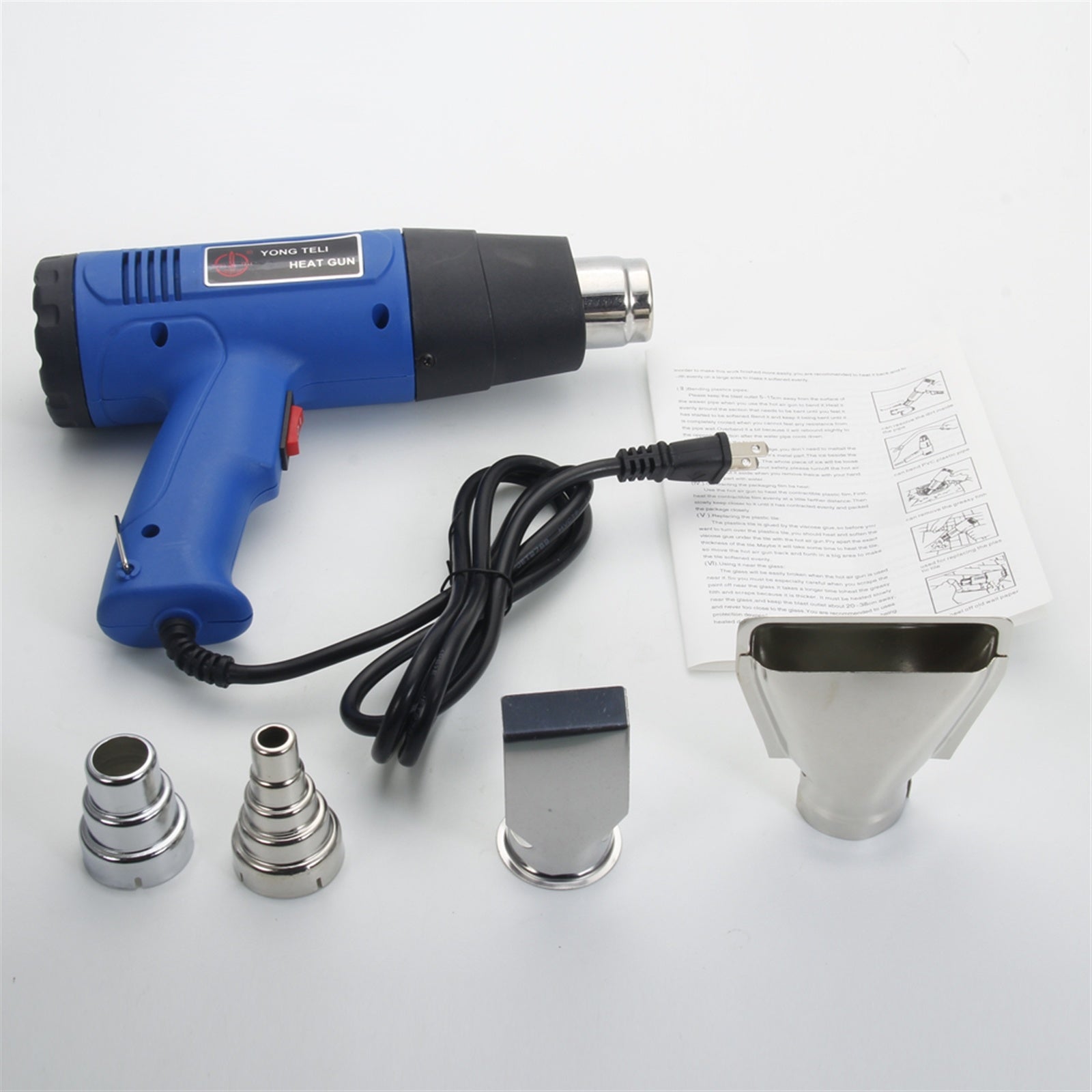 Free shipping 1500W 110V Dual-Temperature Heat Gun with 4pcs Concentrator Tips Blue  YJ