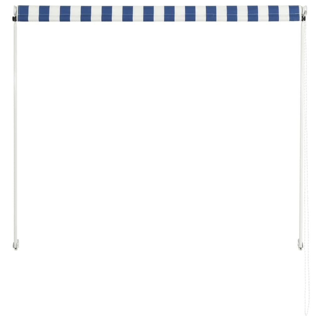 Retractable Awning 59.1"x59.1" Blue and White