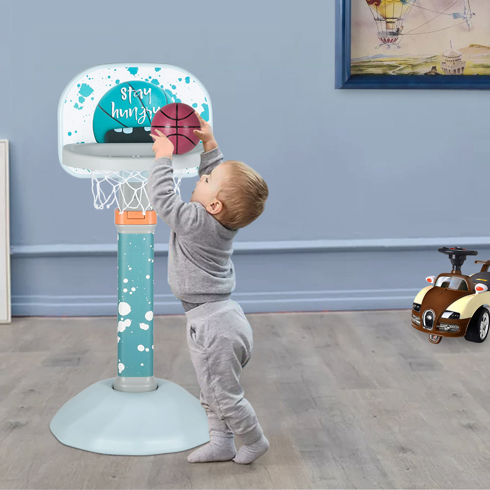 Toddler Basketball Hoop Stand Adjustable Height 2.4 ft -3.7 ft Mini Indoor Basketball Goal Toy with Ball Pump for Baby Kids Boys Girls Outdoor Outside Yard Backyard Games 3 4 5 Years Old RT